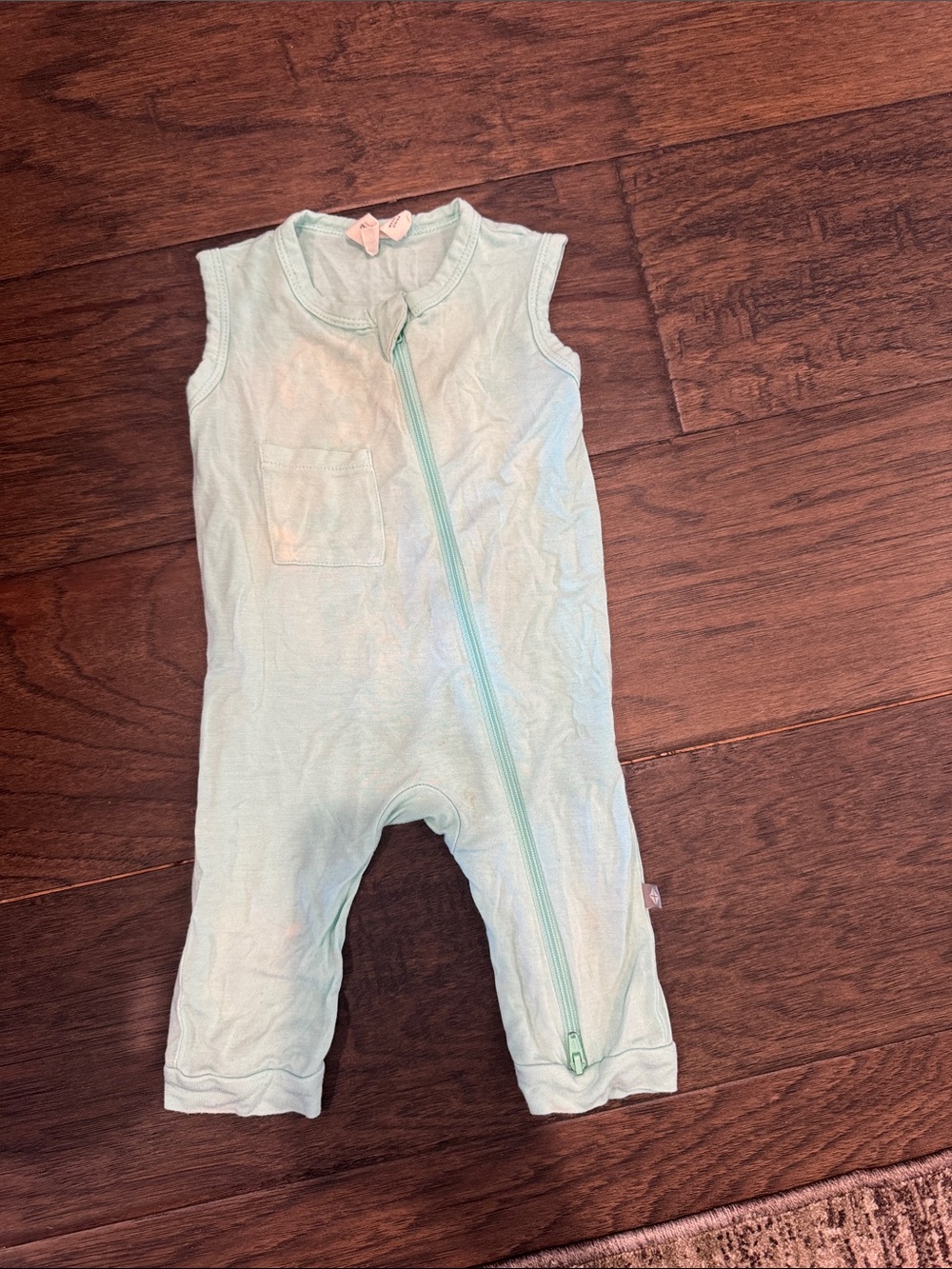 Kyte Sleeveless Infant Zip Romper in aqua